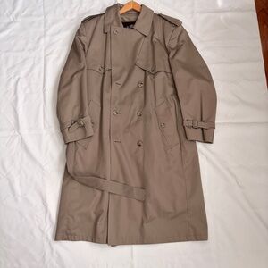 London Fog Taupe Trench Coat - Double-Breasted Classic